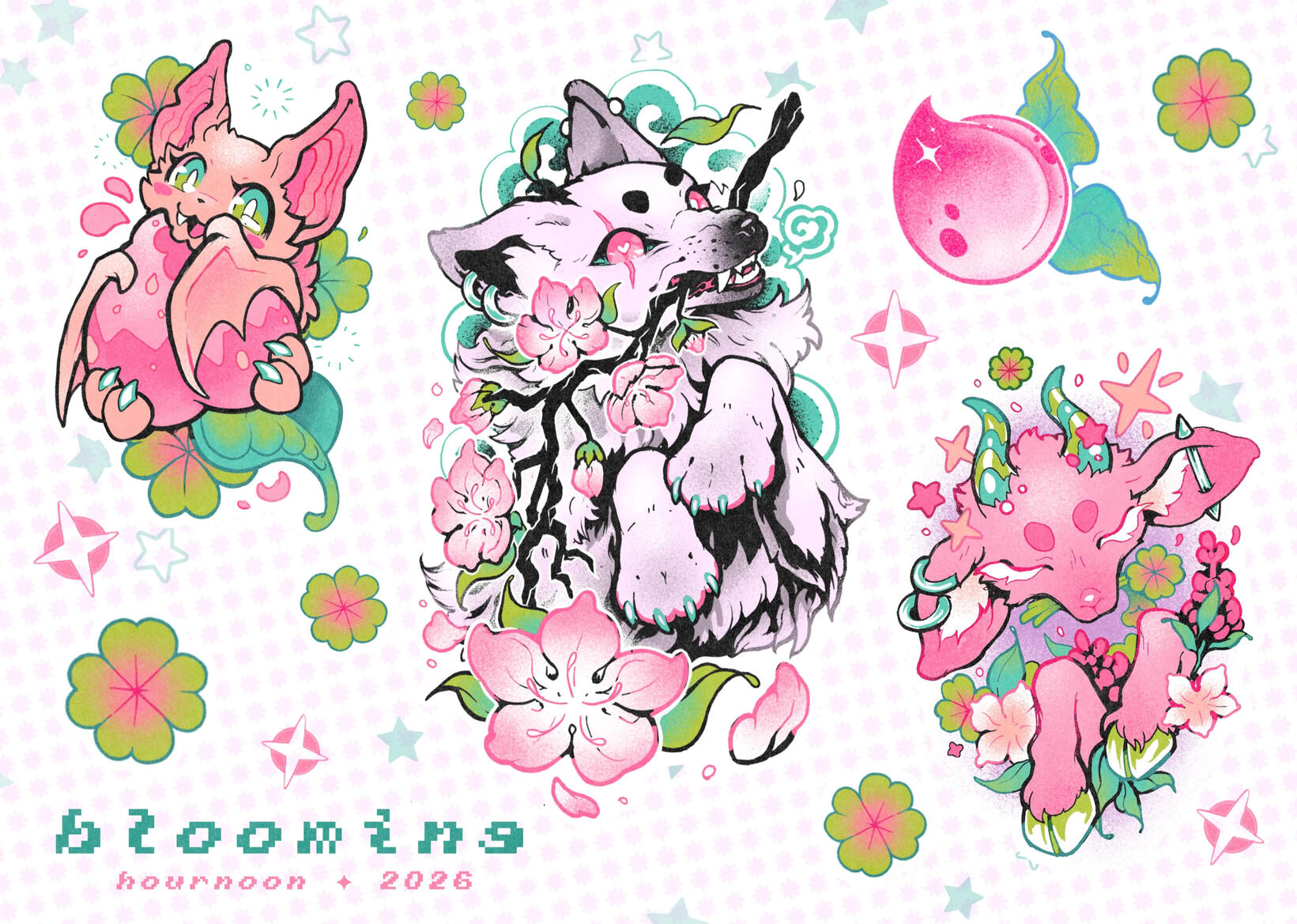 blooming - 80 for clover fillers, 150-300+ for bat/wolf/goat/peach