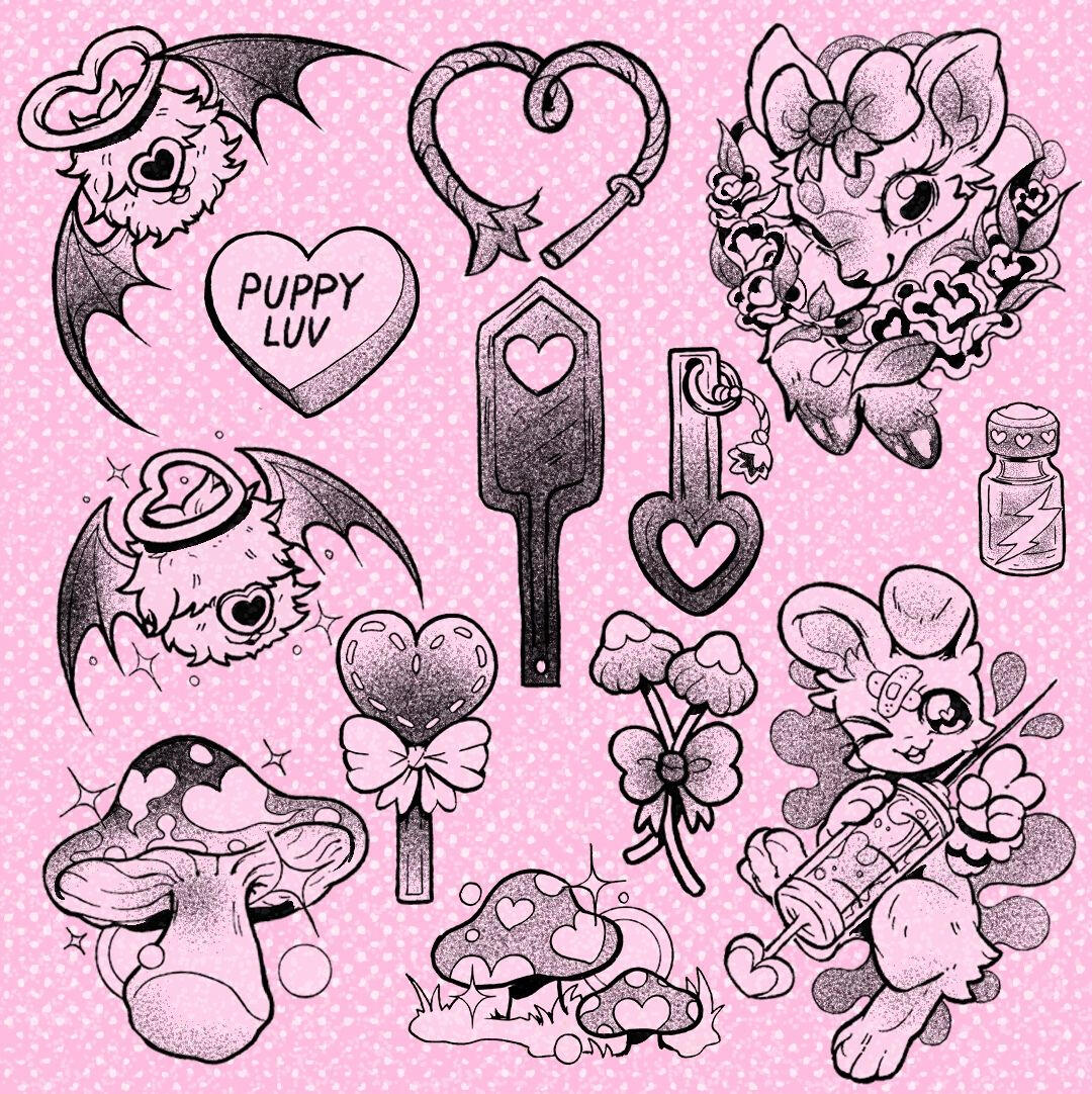 V-DAY FLASH - blackwork $250
