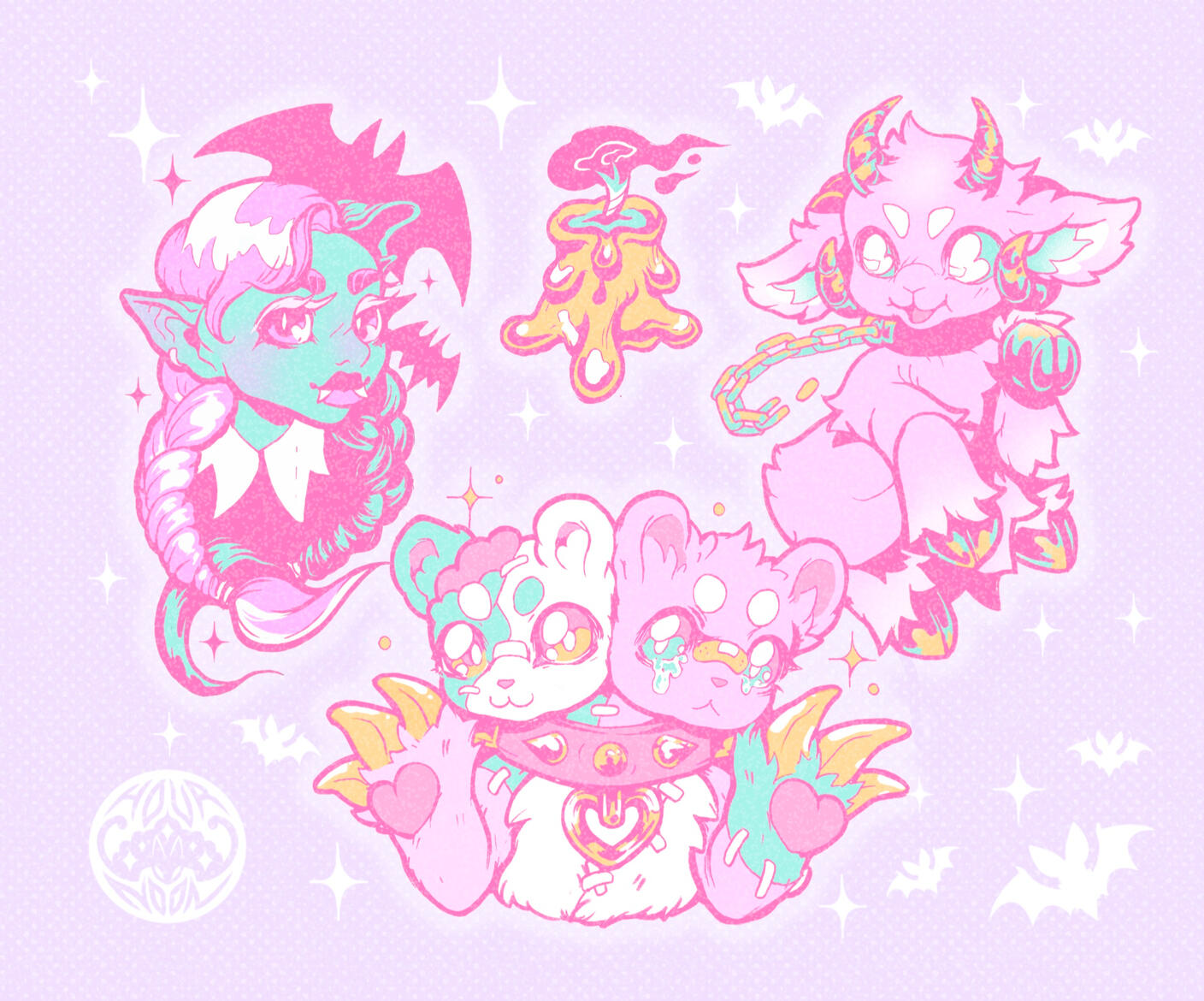 PASTEL FREAKS - candle $200, characters $350+