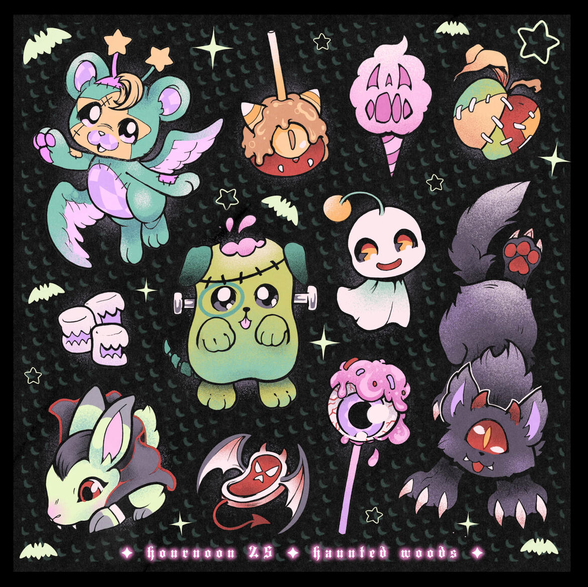 haunted woods / color $200-350+ / blackwork 150-250